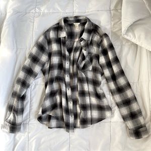 Black and white plaid flannel